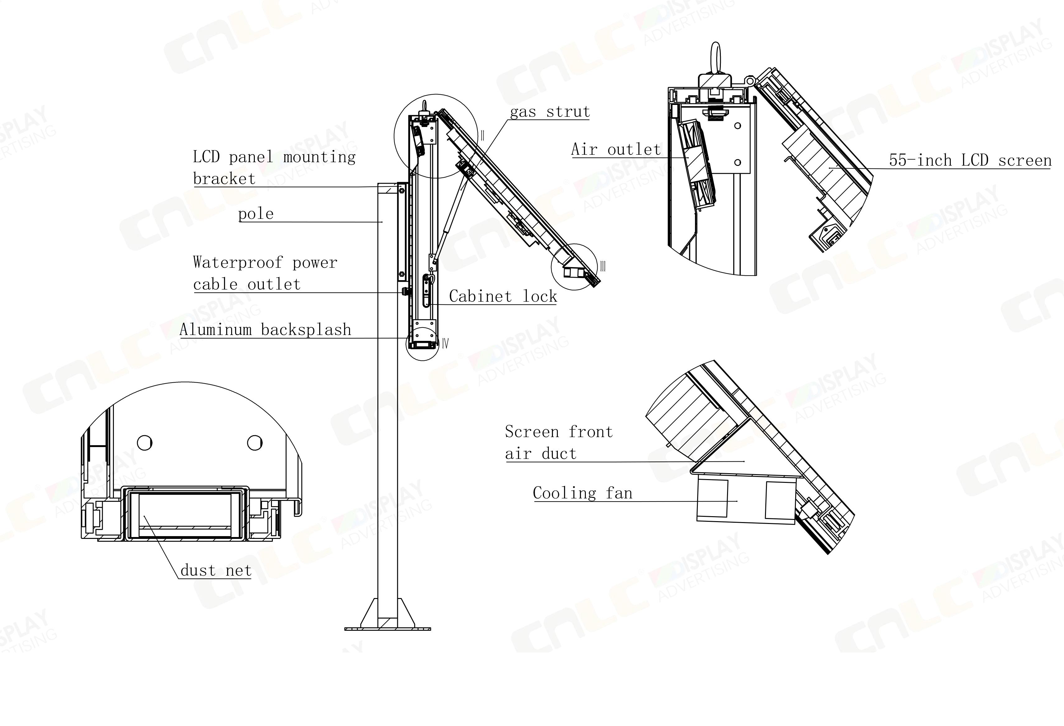 Durable outdoor LCD digital billboard with IK10 Certified