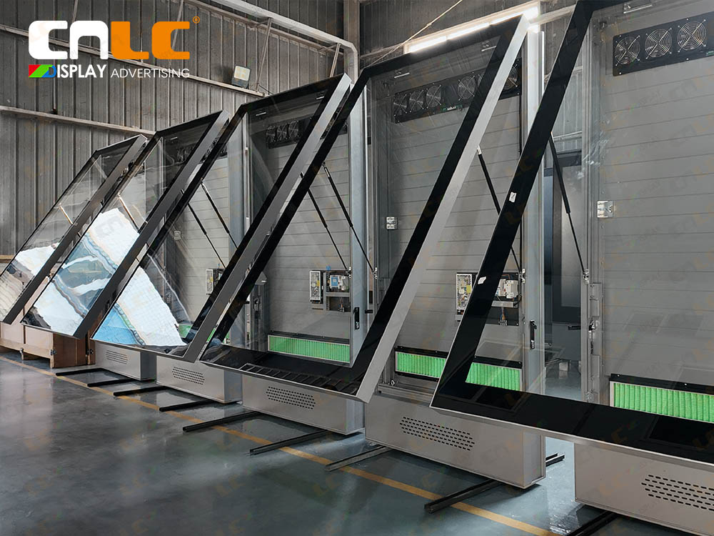 CNLC Factory Display of Finished Outdoor LED Enclosures with Aluminum Structure