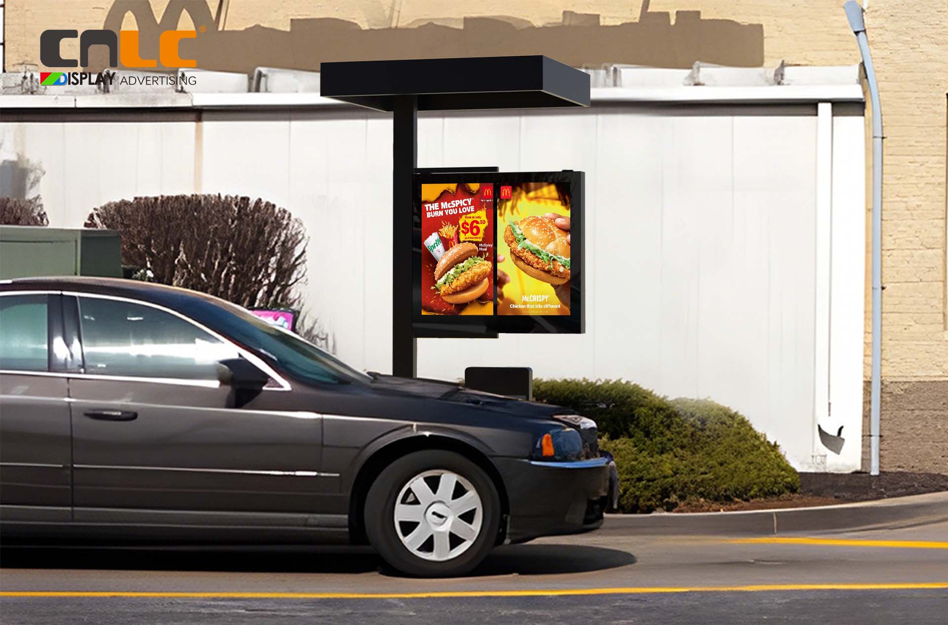 Drive-thru digital menu board with voice ordering system for fast communication
