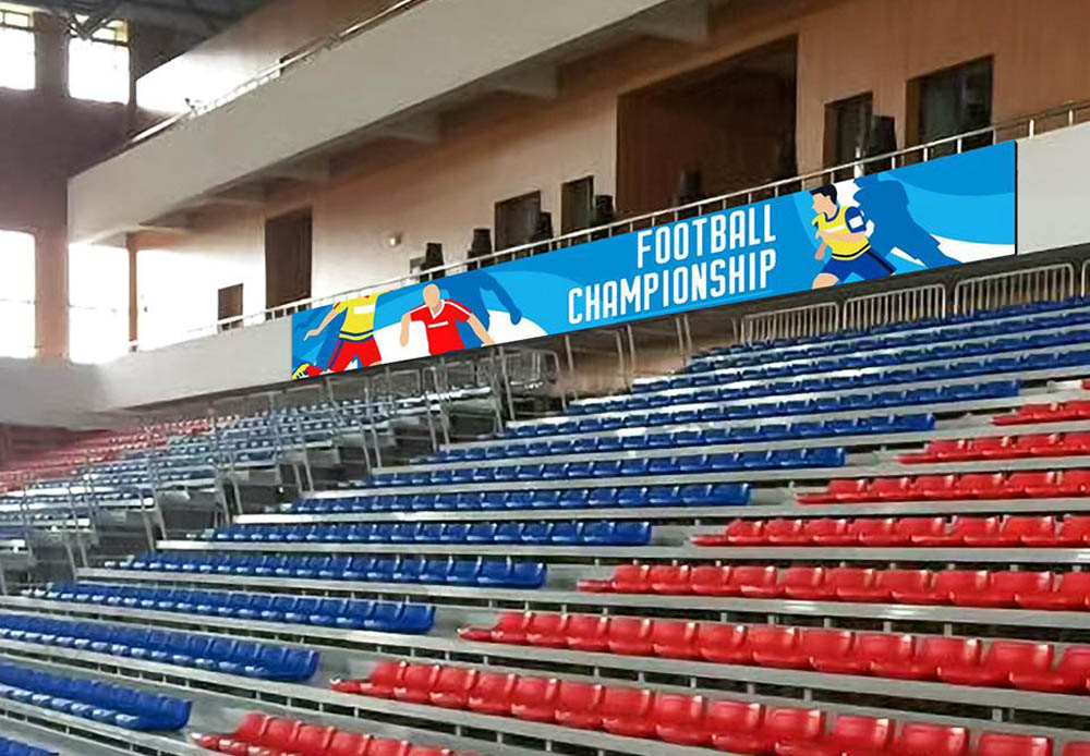 Outdoor wall-mounted LED display for stadium stands