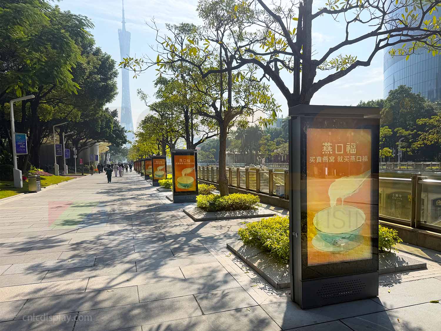 Outdoor LCD totem display in Guangzhou Flower City Square, operating reliably for up to seven years