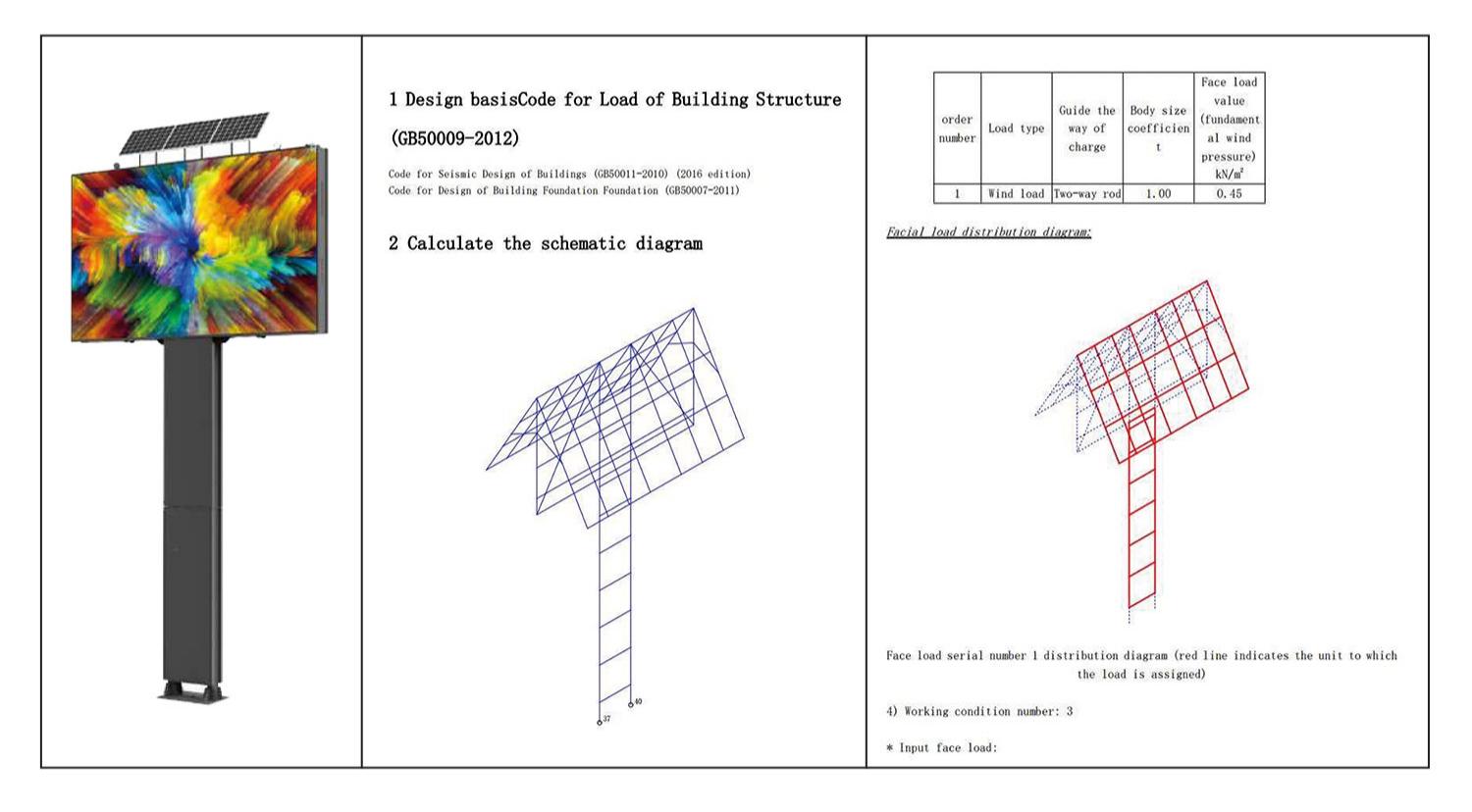Wind load structural design and safety verification for outdoor LED billboard Wind load structural design and safety verification for outdoor LED billboard