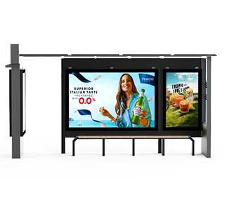 Автобусная остановка с системой солнечной энергии