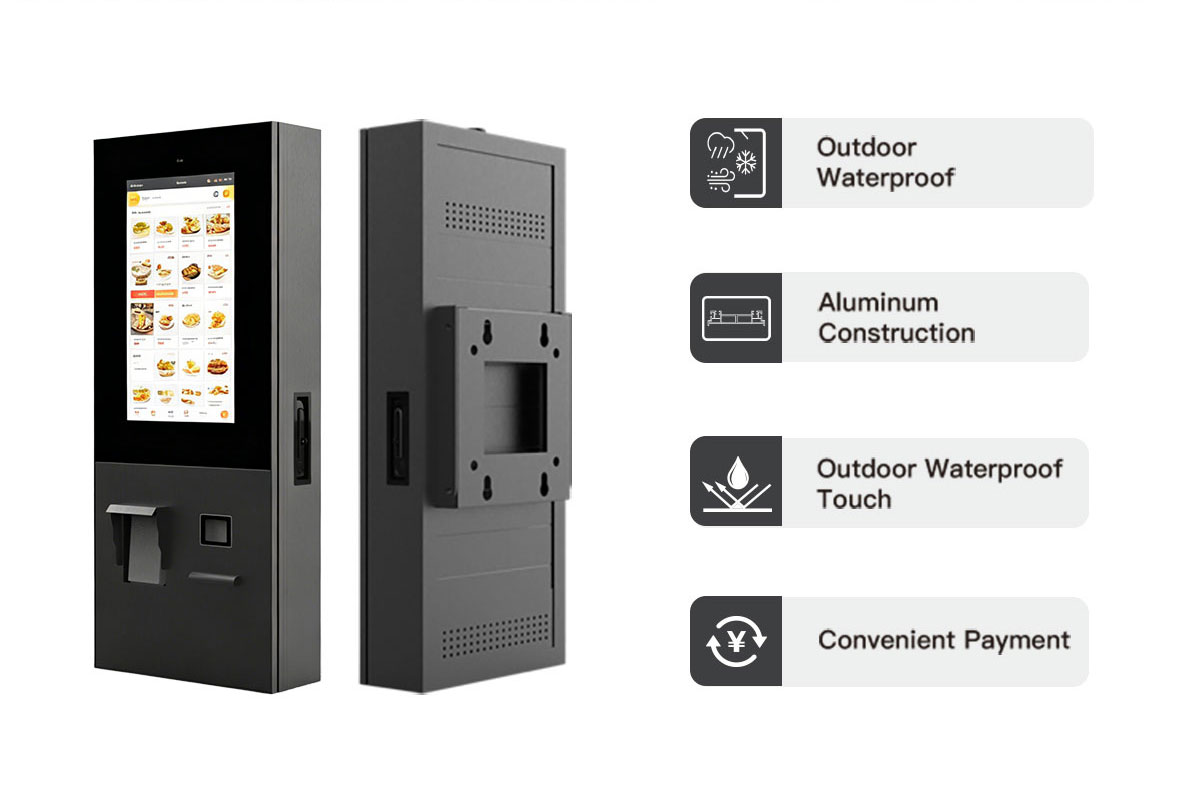 Outdoor Kiosk Key Features Overview Outdoor touchscreen kiosk with high brightness display and interactive features for self service applications