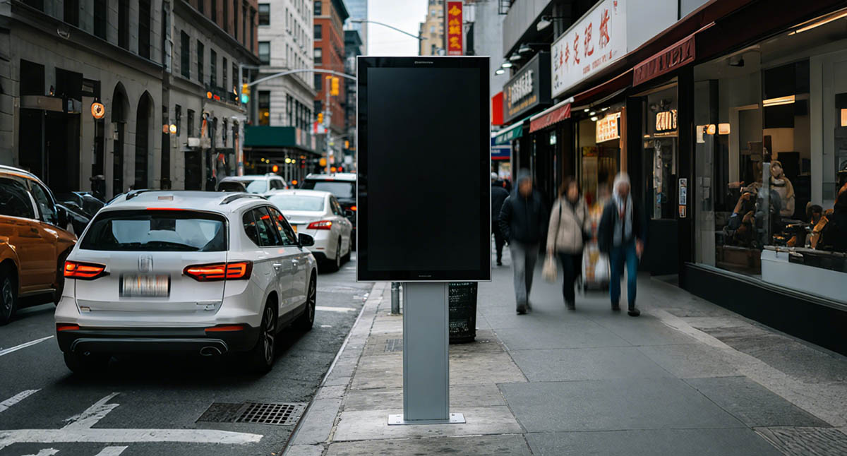 The Hidden Cost of Digital Signage Downtime Outdoor digital signage display experiencing prolonged downtime caused by undetected hardware failures