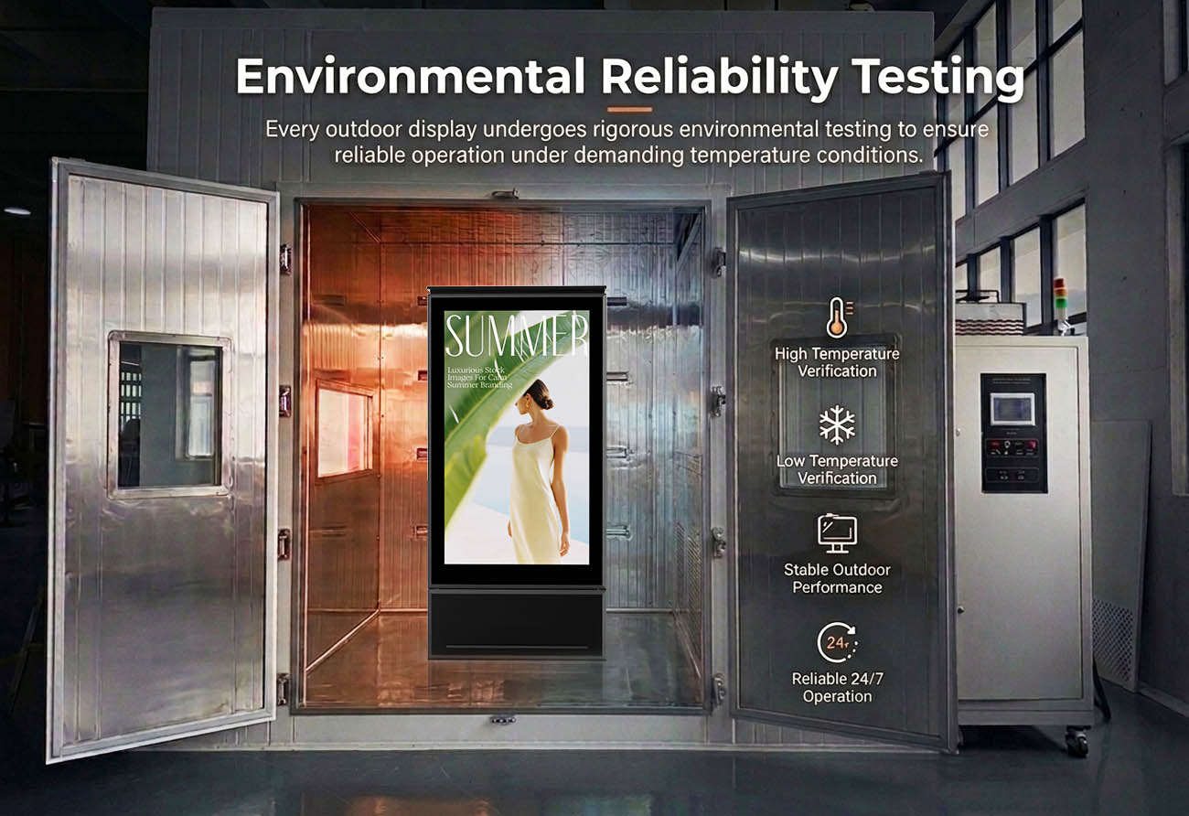 Outdoor LED Totem Proven in Extreme Temperature Testing Outdoor LED display validated through high and low temperature environmental testing