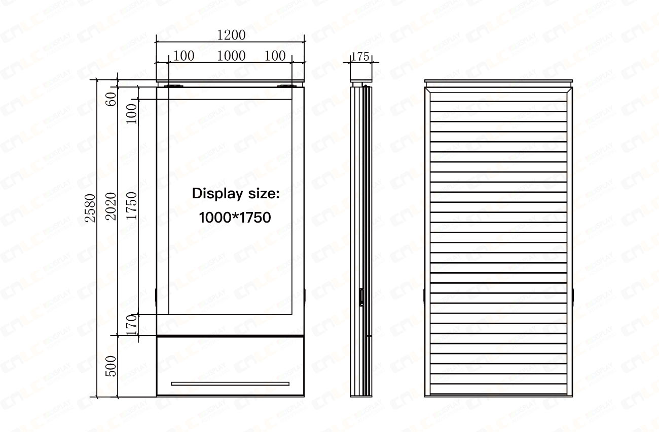Flexible Installation Dimensions for LED Totem Solutions Outdoor LED totem display dimension drawing and installation guide